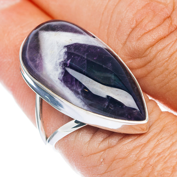 Premium Chevron Amethyst Ring Size 7.25 (.925 Sterling Silver)