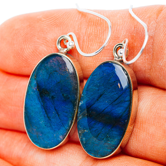 Labradorite Earrings 1 1/2" (German Silver)