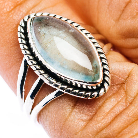 Premium Aquamarine Ring Size 6.75 (.925 Sterling Silver)