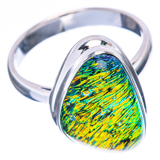 Dichroic Glass Ring Size 8 (925 Sterling Silver) R1967