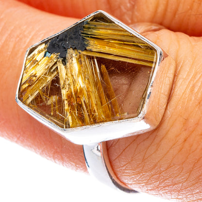 Rare Star Rutilated Quartz Ring Size 7.5 (925 Sterling Silver) R146567