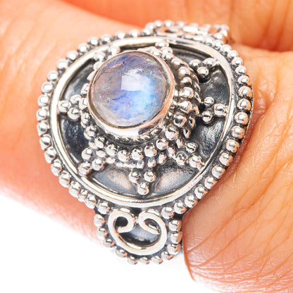 Rainbow Moonstone Ring Size 7 (925 Sterling Silver) R5557