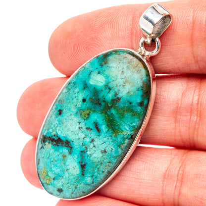 Premium African Turquoise Jasper Pendant 2" (.925 Sterling Silver)