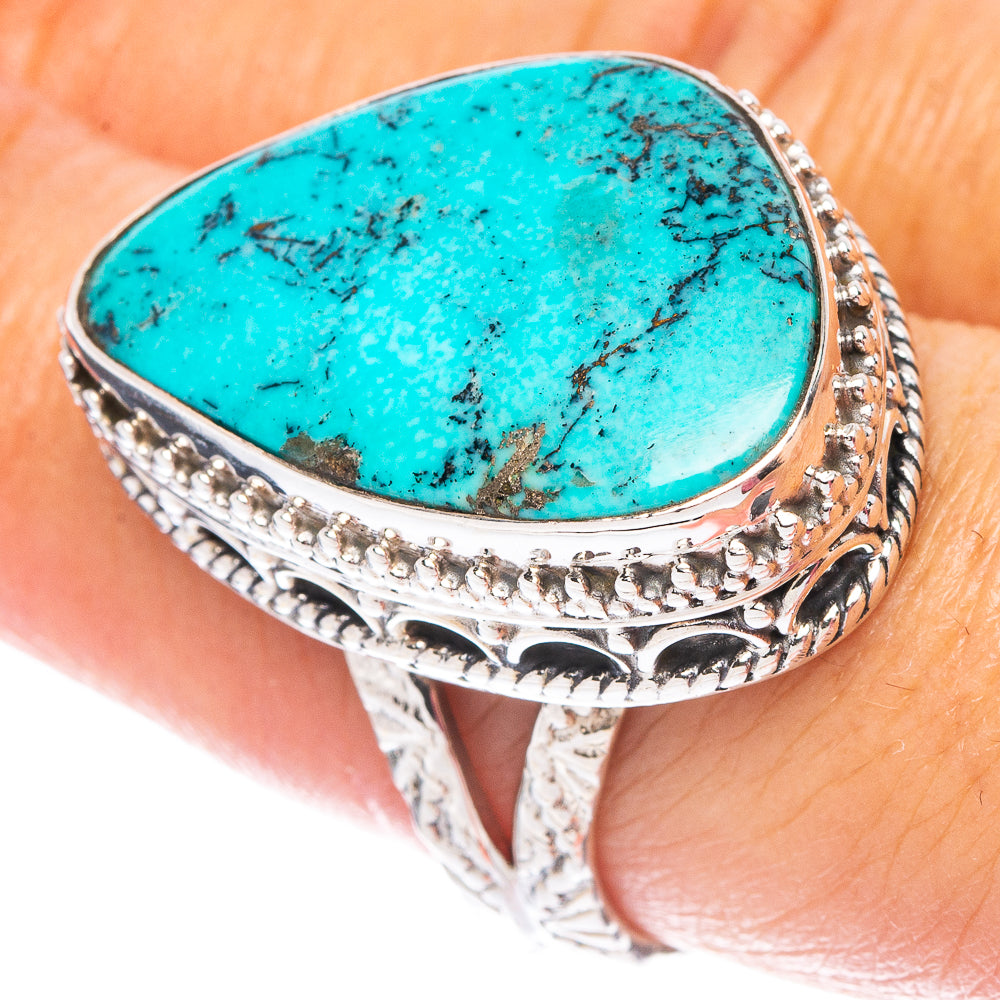 Rare Persian Turquoise Ring Size 7.75 (925 Sterling Silver) R7490