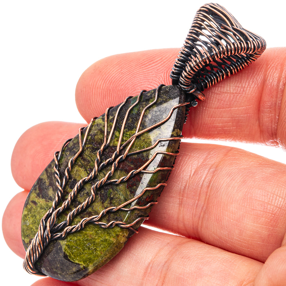 Dragon's Bloodstone Tree of Life Pendant 2 3/8" (Oxidized Copper)