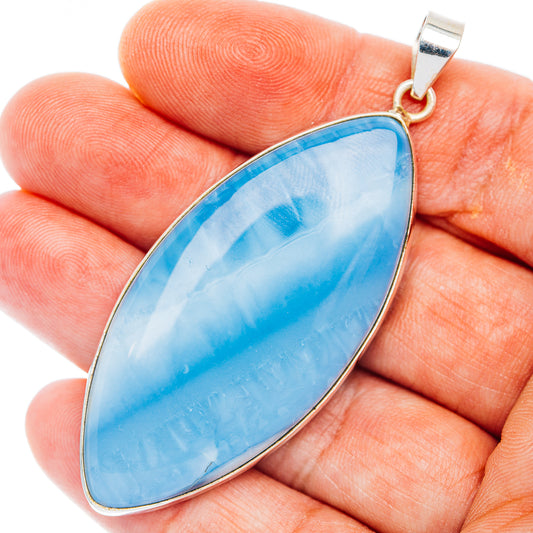 Premium Blue Owyhee Opal Pendant 2 5/8" (.925 Sterling Silver)