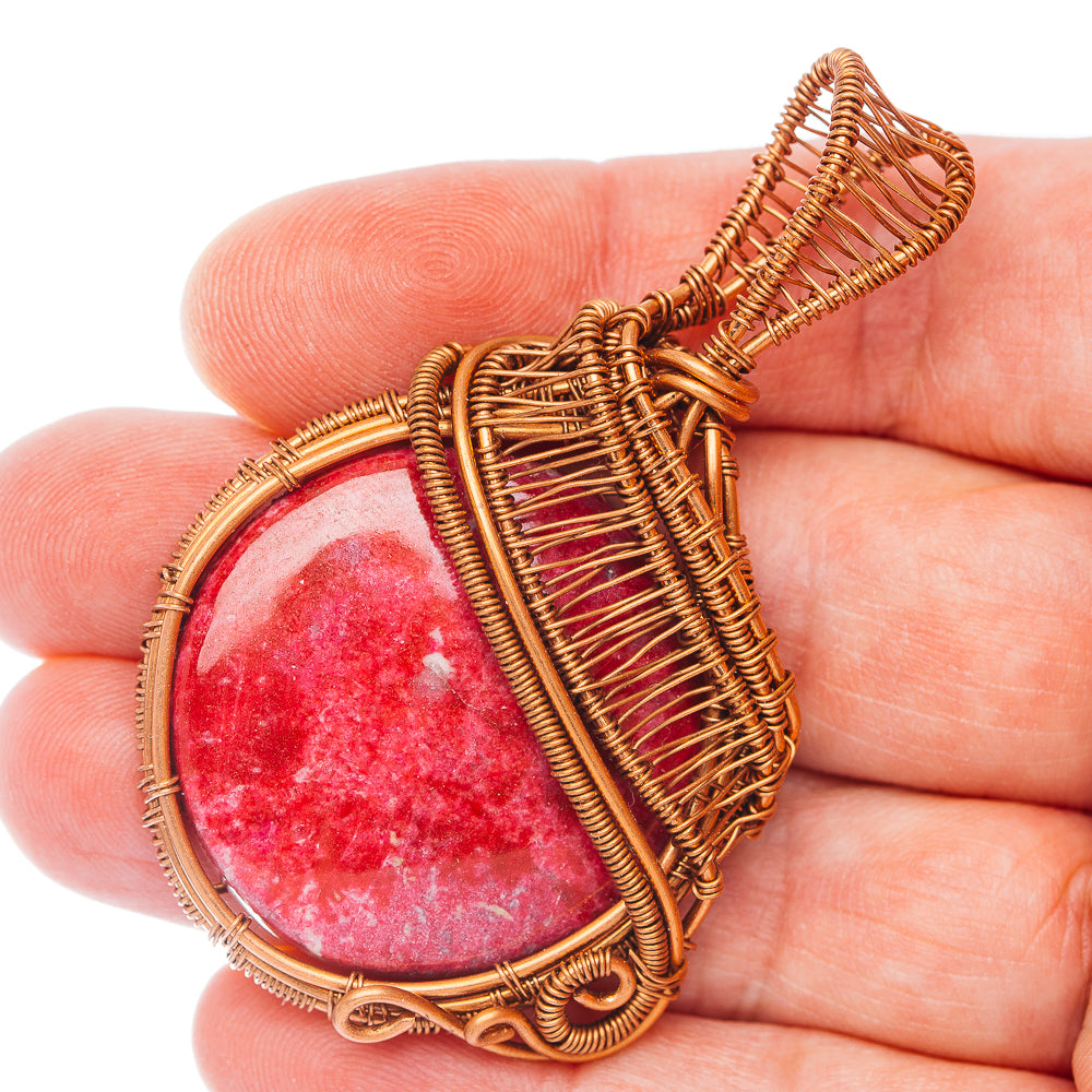 Thulite Wire Wrap Pendant 2 3/8" (Copper)
