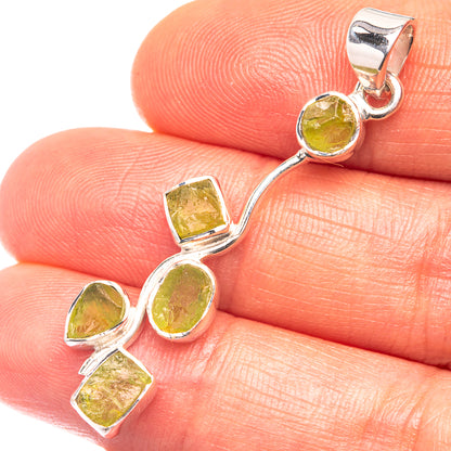 Premium Rough Peridot Pendant 1 3/4" (925 Sterling Silver) P38770