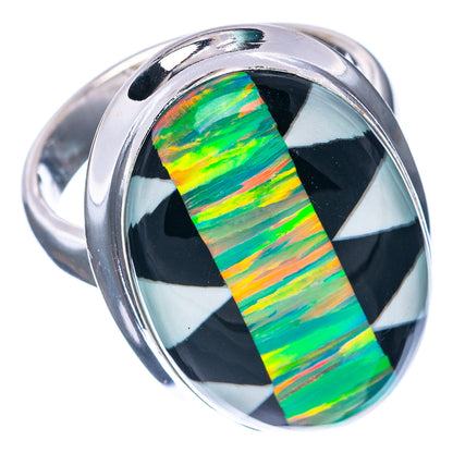 Premium Aura Opal Ring Size 7 (.925 Sterling Silver)
