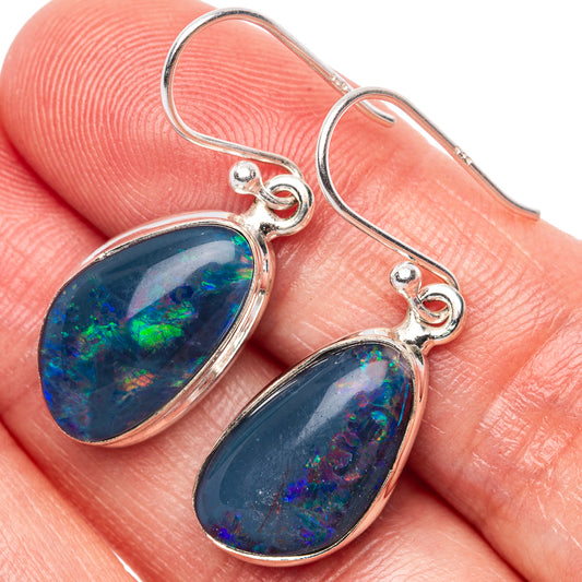 Rare Triplet Opal Earrings 1 1/4" (925 Sterling Silver) E1627