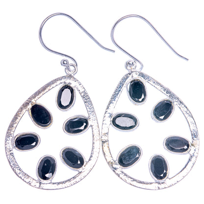 Black Onyx Earrings 1 3/4" (925 Sterling Silver) E1012