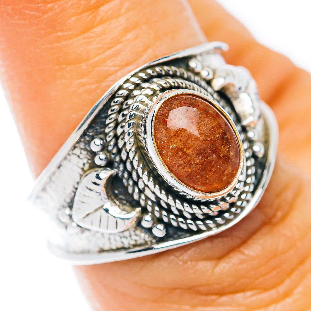 Sunstone Cocktail Ring Size 6.75 (.925 Sterling Silver)