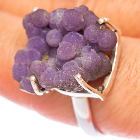 Rare Grape Chalcedony Agate Ring Size 9 (925 Sterling Silver) R1628