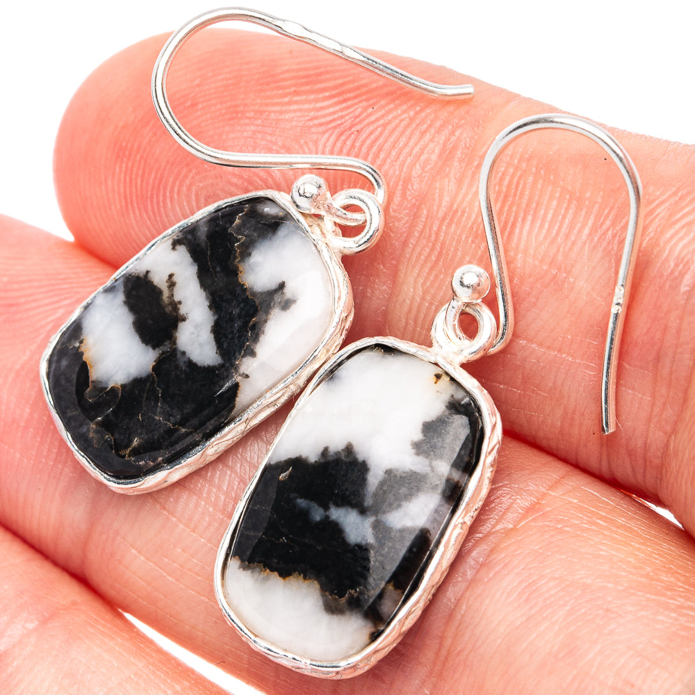Pinolith Jasper Earrings 1 1/4" (925 Sterling Silver) E1281