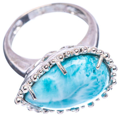 Premium Larimar Ring Size 6.5 (.925 Sterling Silver)