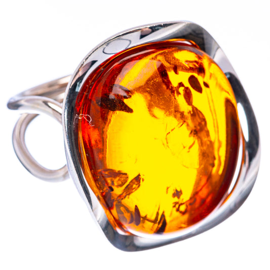 Baltic Amber Ring Size 8.75 (925 Sterling Silver) R1913