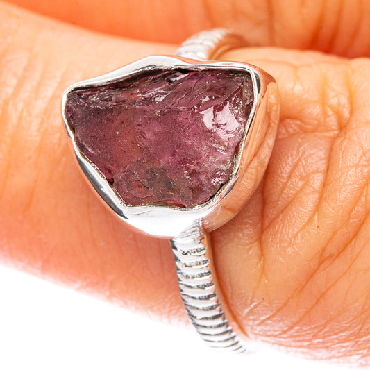 Red Sillimanite Dainty Ring Size 6.75 (925 Sterling Silver) R5147