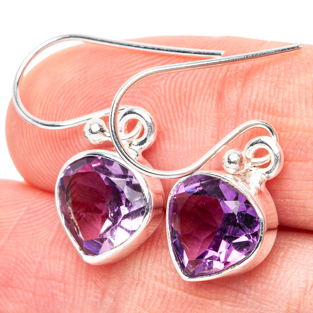 Amethyst Earrings 1 1/8" (925 Sterling Silver) E2932