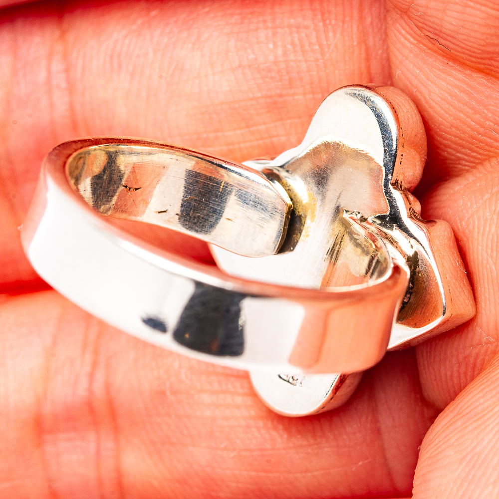 Exclusive Honey Dahlia & Mohave Turquoise Ring Size 7 Adjustable (.925 Sterling Silver)
