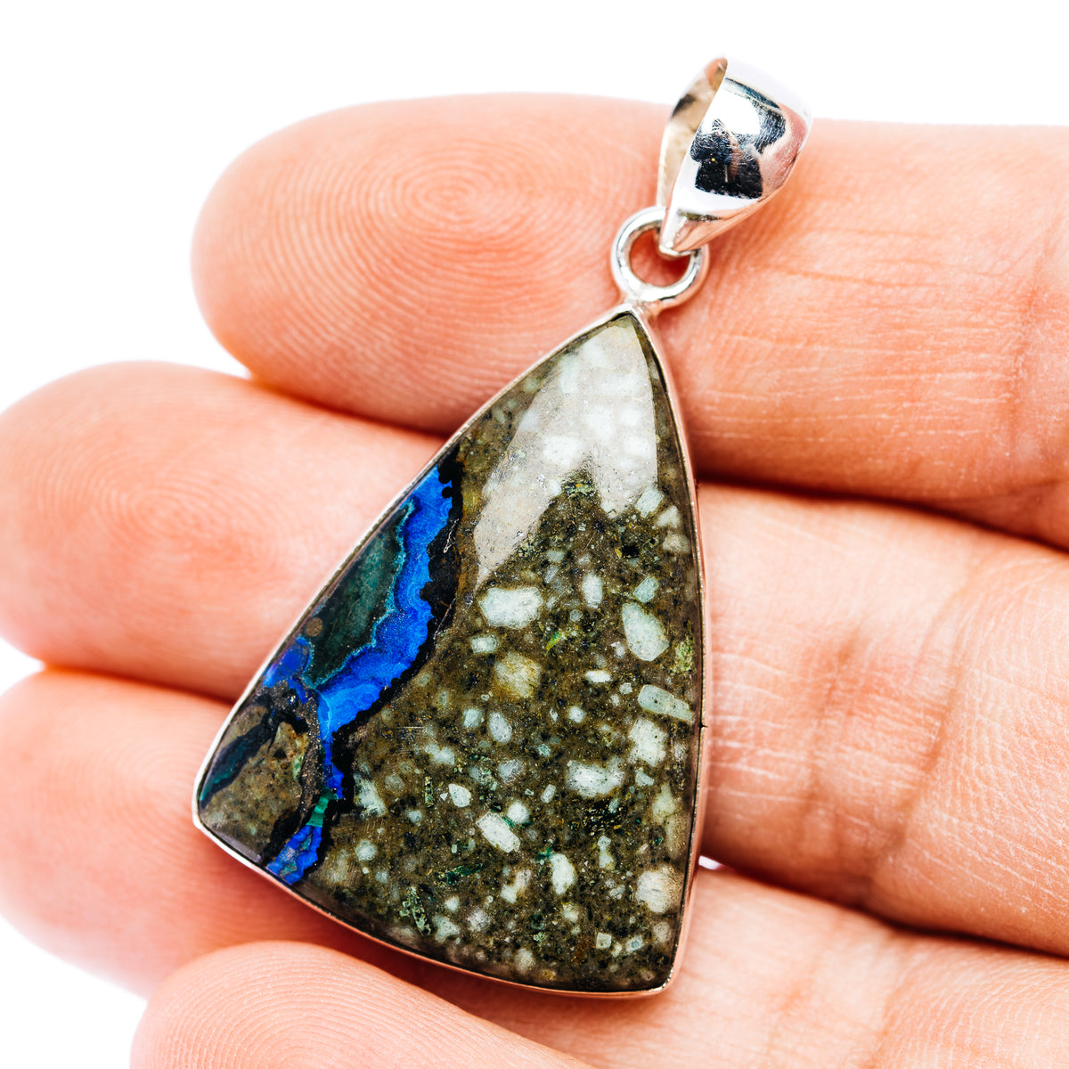 Premium Azurite Pendant 1 5/8" (.925 Sterling Silver)