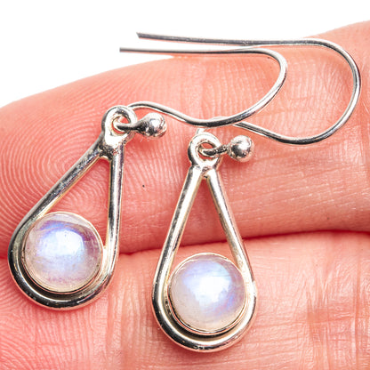 Rainbow Moonstone Dainty Earrings 1 1/4" (925 Sterling Silver) E432504