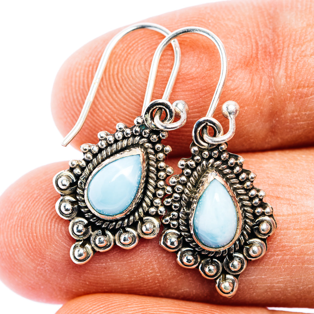 Larimar Earring 1 1/4" (.925 Sterling Silver)