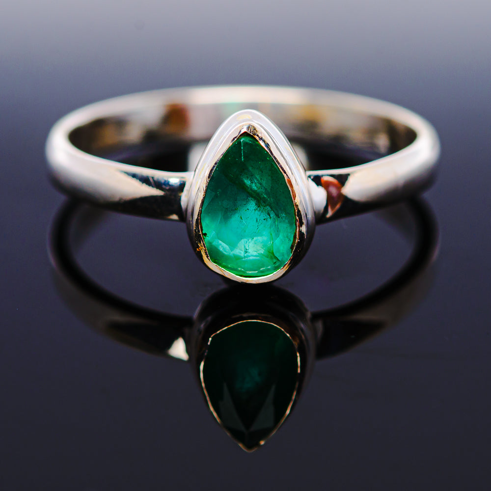 1ct Premium Zambian Emerald Ring Size 9.75 (.925 Sterling Silver)
