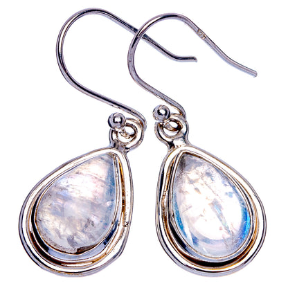 Rainbow Moonstone Earrings 1 1/4" (925 Sterling Silver) E433207