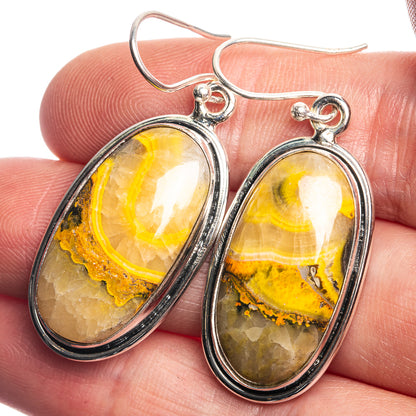 Bumble Bee Jasper 925 Sterling Silver Earrings 1 3/4"