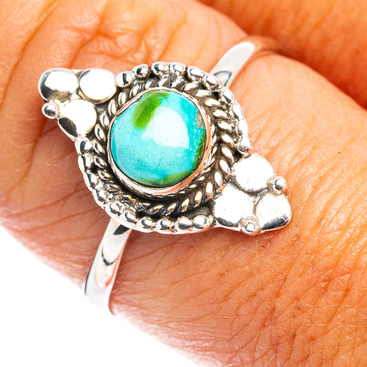 Palomino .925 sterling silver turquoise ring, oval cabochon top with rope bezel detail