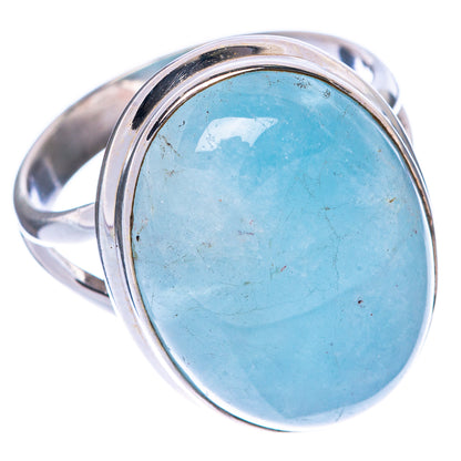 Natural Aquamarine Ring Size 8 (925 Sterling Silver) R1535