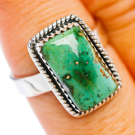 Sonoran Mountain Turquoise Ring Size 7 Adjustable (.925 Sterling Silver)