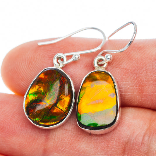 Exclusive Ammolite Earrings 1 1/4" (.925 Sterling Silver)
