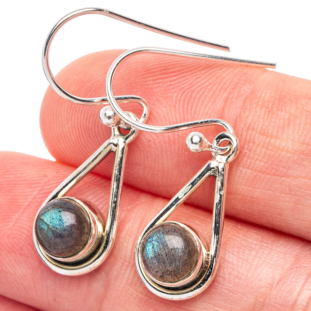 925 sterling silver labradorite teardrop drop earrings with hook backs