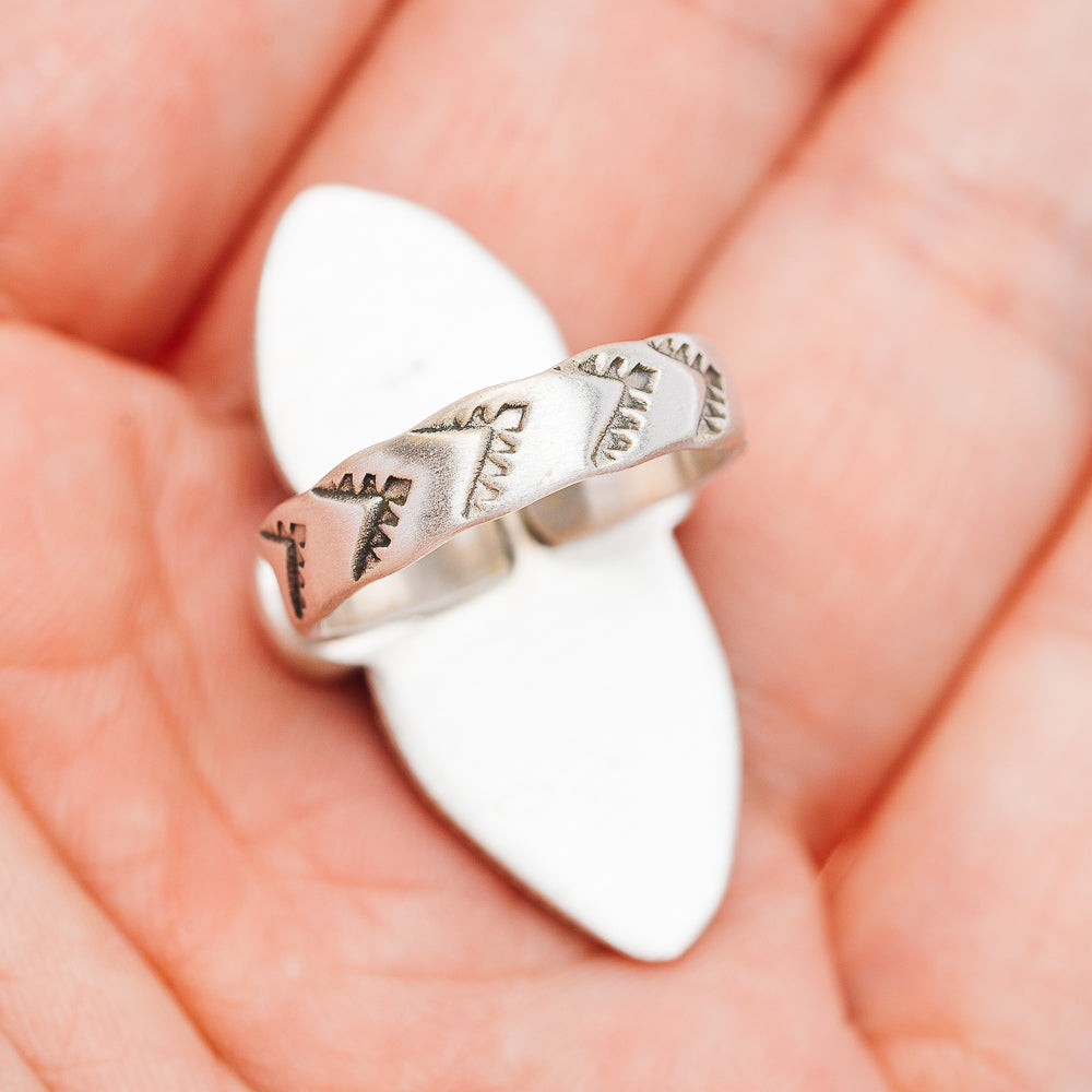 Exclusive Sierra Bella Turquoise, White Buffalo Turquoise Ring Size 6 Adjustable (.925 Sterling Silver)