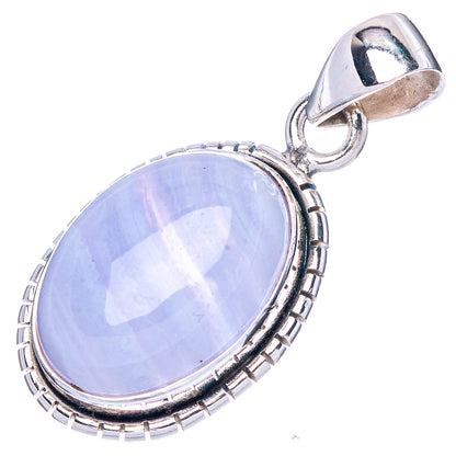 Blue Lace Agate Pendant 1 3/8" (925 Sterling Silver) P42429