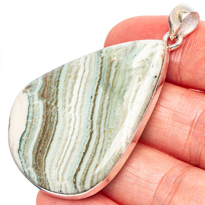 Blue Aragonite Pendant 2 1/8" (925 Sterling Silver) P43288