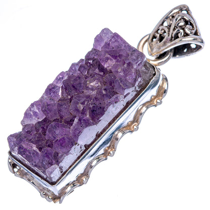 Amethyst Crystal Pendant 1 5/8" (925 Sterling Silver) P40062
