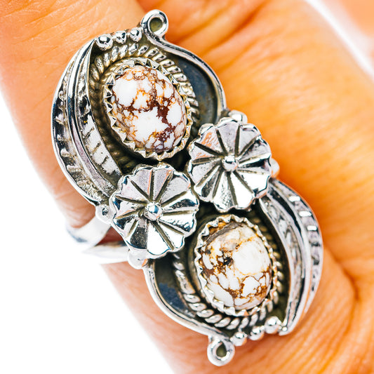 Exclusive Southwestern Style White Horse Jasper Ring Size 7.5 (.925 Sterling Silver)