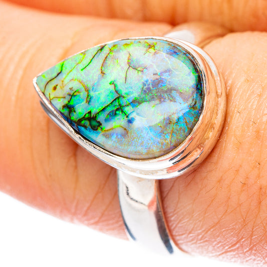Rare Sterling Opal Ring Size 8 (925 Sterling Silver) R4345