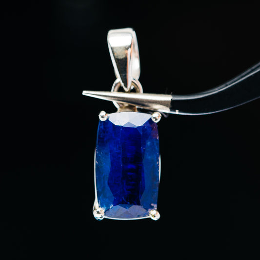 5.36ct Faceted Kyanite Pendant 1" (.925 Sterling Silver)