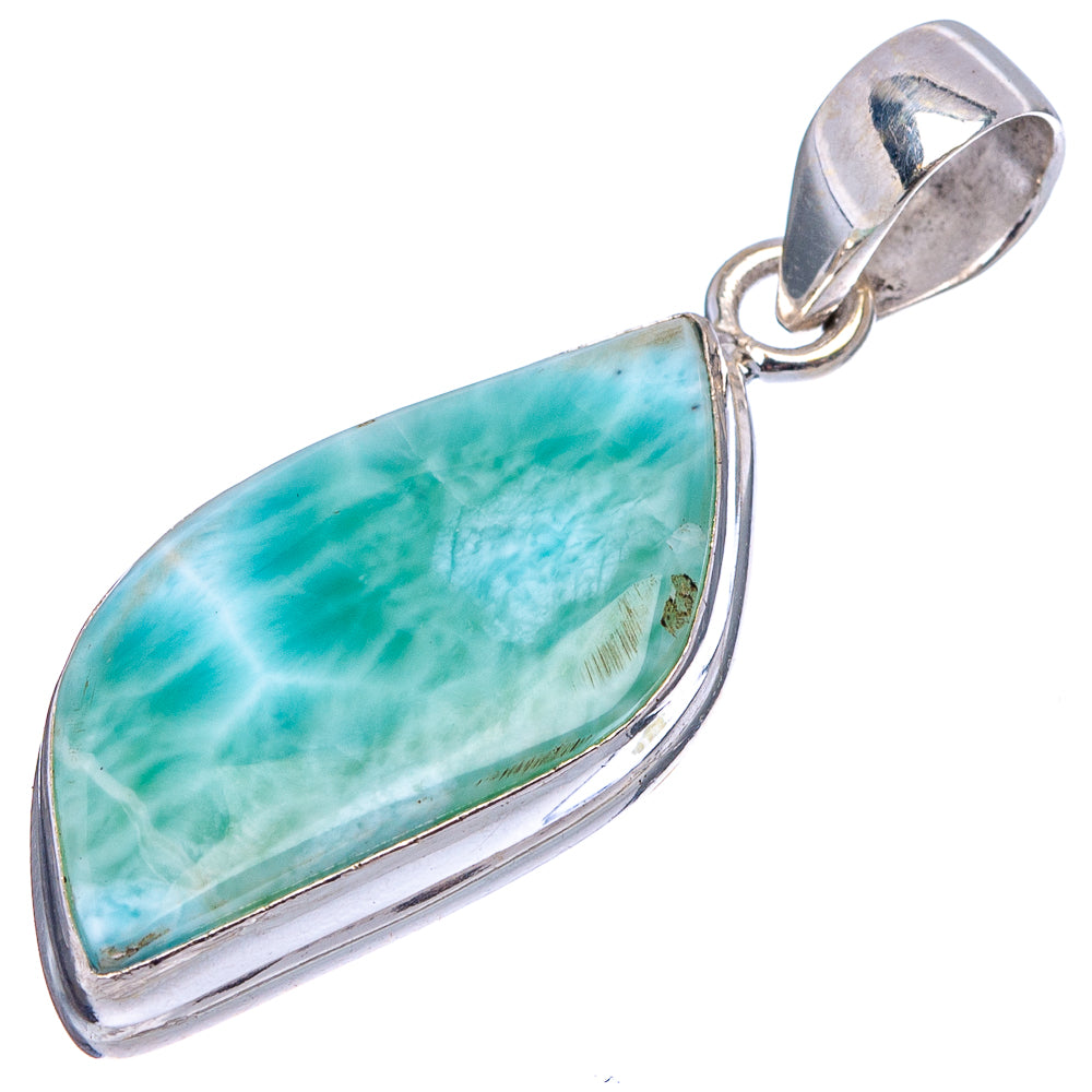 Rare Larimar Pendant 1 5/8" (.925 Sterling Silver)