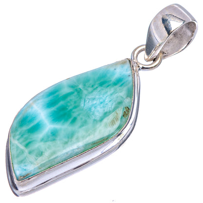 Rare Larimar Pendant 1 5/8" (.925 Sterling Silver)