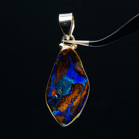 Premium Australian Boulder Opal Pendant 1 3/4" (.925 Sterling Silver)