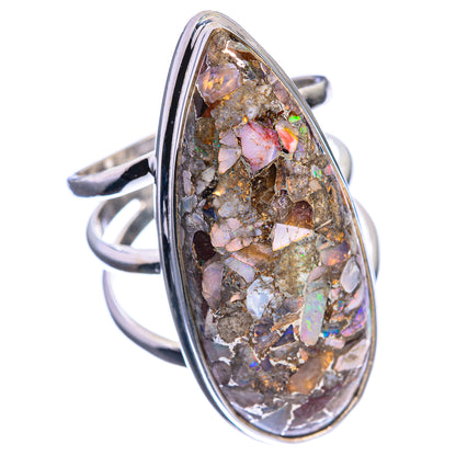 Large Brecciated Ethiopian Opal 925 Sterling Silver Ring Size 8