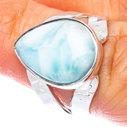 Premium Larimar 925 Sterling Silver Ring Size 5.75 (925 Sterling Silver) R2719