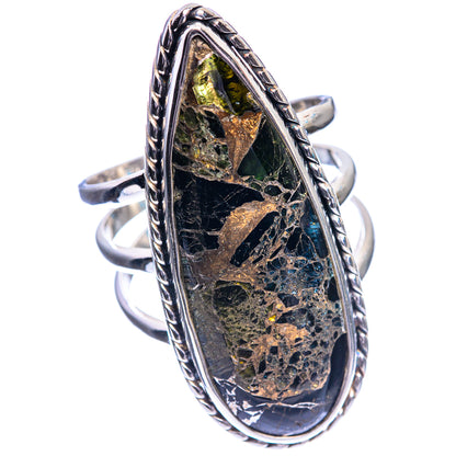Large Copper Black Onyx Ring Size 8.5 (925 Sterling Silver) R144212