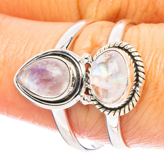 Rainbow Moonstone 925 Sterling Silver Ring Size 8.25 (925 Sterling Silver) R6203
