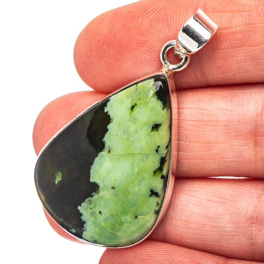 Chrome Chalcedony Pendant 1 3/4" (.925 Sterling Silver)