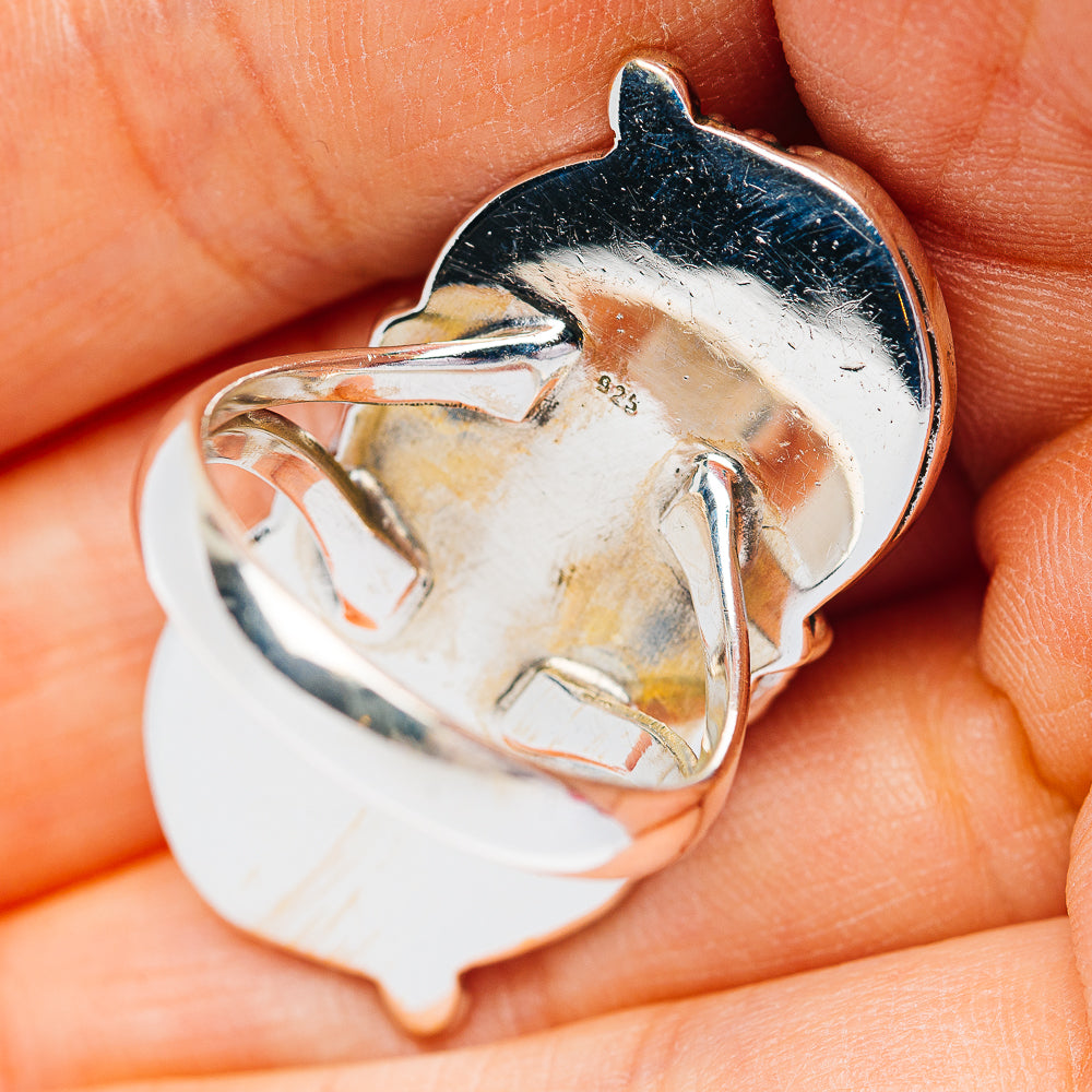 Exclusive Southwestern Style White Horse Jasper Ring Size 8.75 (.925 Sterling Silver)